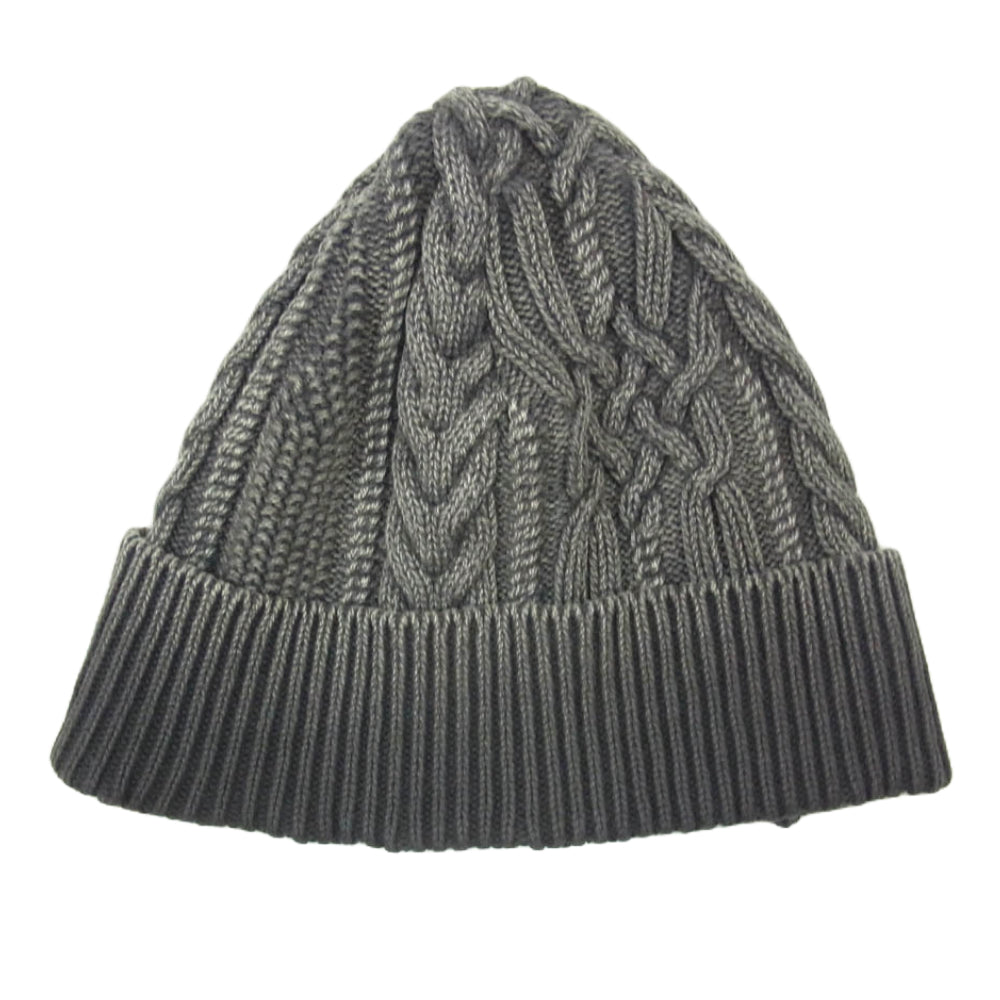 NEIGHBORHOOD ネイバーフッド 24AW 24213NH-HT01 WASHED CABLE BEANIE ストーン バイオウォッシュ加工ビーニー ケーブル編み ニットキャップ ブラック系 F【極上美品】【中古】