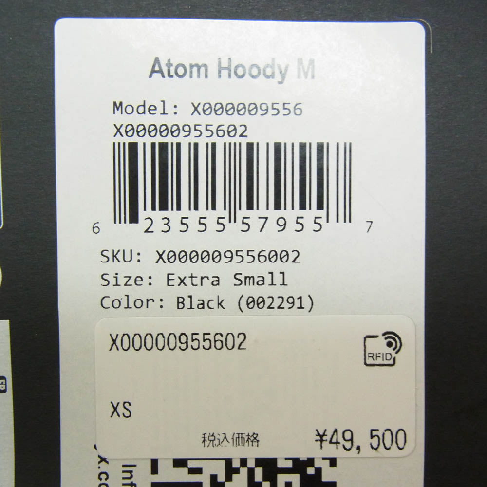 ARC'TERYX アークテリクス X00000955602 ATOM HOODY M アトム フーディ 中綿 ジャケット ブラック系 XS【中古】