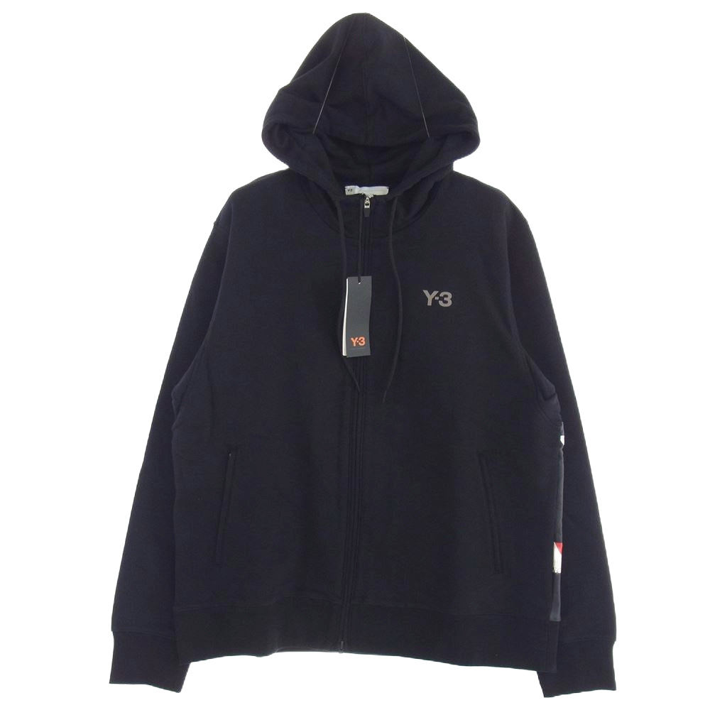 Y-3 Yohji Yamamoto ワイスリー ヨウジヤマモト 1AX001 バックプリント ジップアップ パーカー ブラック系 XXL【美品】【中古】