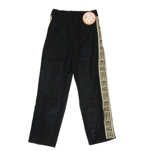 HYSTERIC GLAMOUR ヒステリックグラマー 23SS 01231AP04 STACKING LOGO ロゴライン ジャカードトラックパンツ ブラック系 S【新古品】【未使用】【中古】