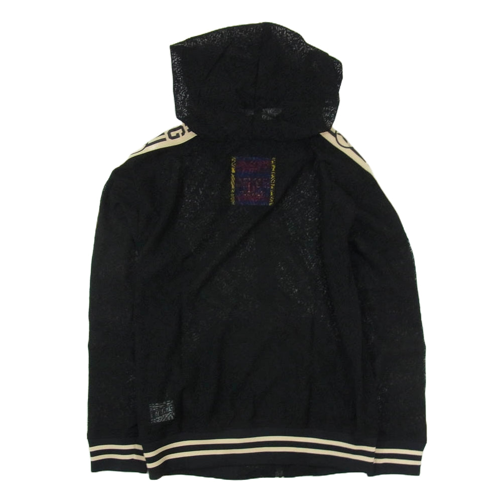 HYSTERIC GLAMOUR ヒステリックグラマー 23SS 01231AB03 STACKING LOGO ロゴライン ジャガード ジップ パーカー ブラック系 FREE【新古品】【未使用】【中古】