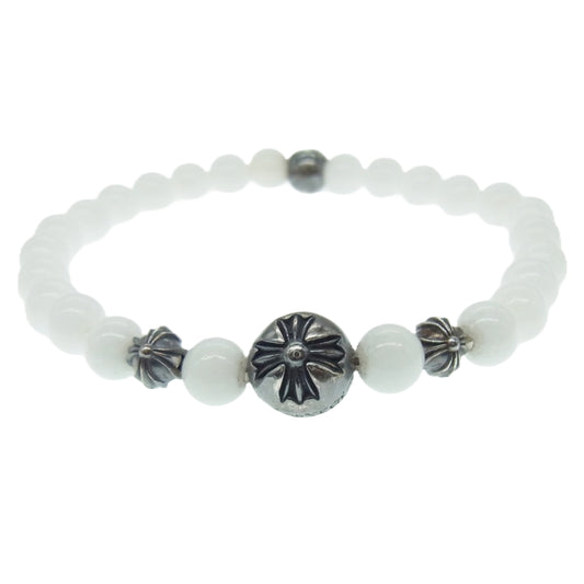 CHROME HEARTS クロムハーツ（原本無） BEAD 6mm クロスボール ホワイト ビーズ ブレスレット ホワイト系【中古】
