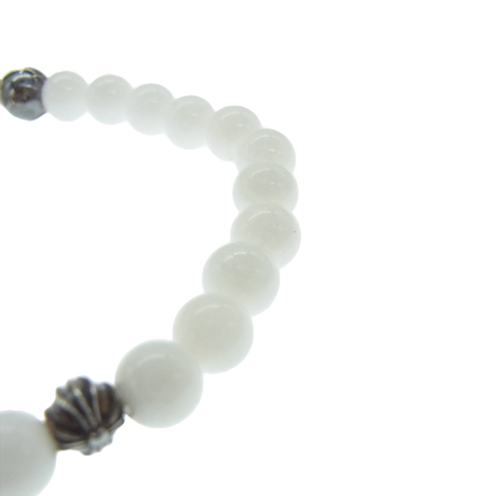 CHROME HEARTS クロムハーツ（原本無） BEAD 6mm クロスボール ホワイト ビーズ ブレスレット ホワイト系【中古】