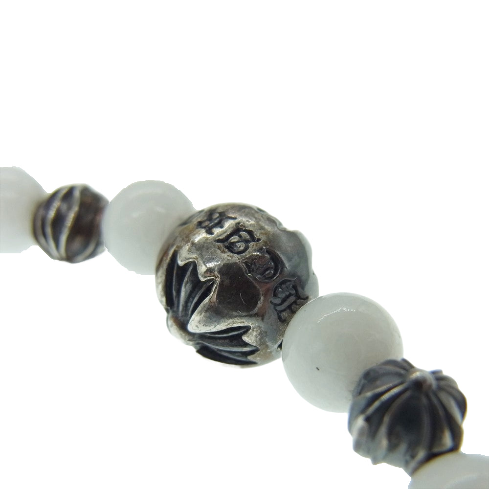 CHROME HEARTS クロムハーツ（原本無） BEAD 6mm クロスボール ホワイト ビーズ ブレスレット ホワイト系【中古】