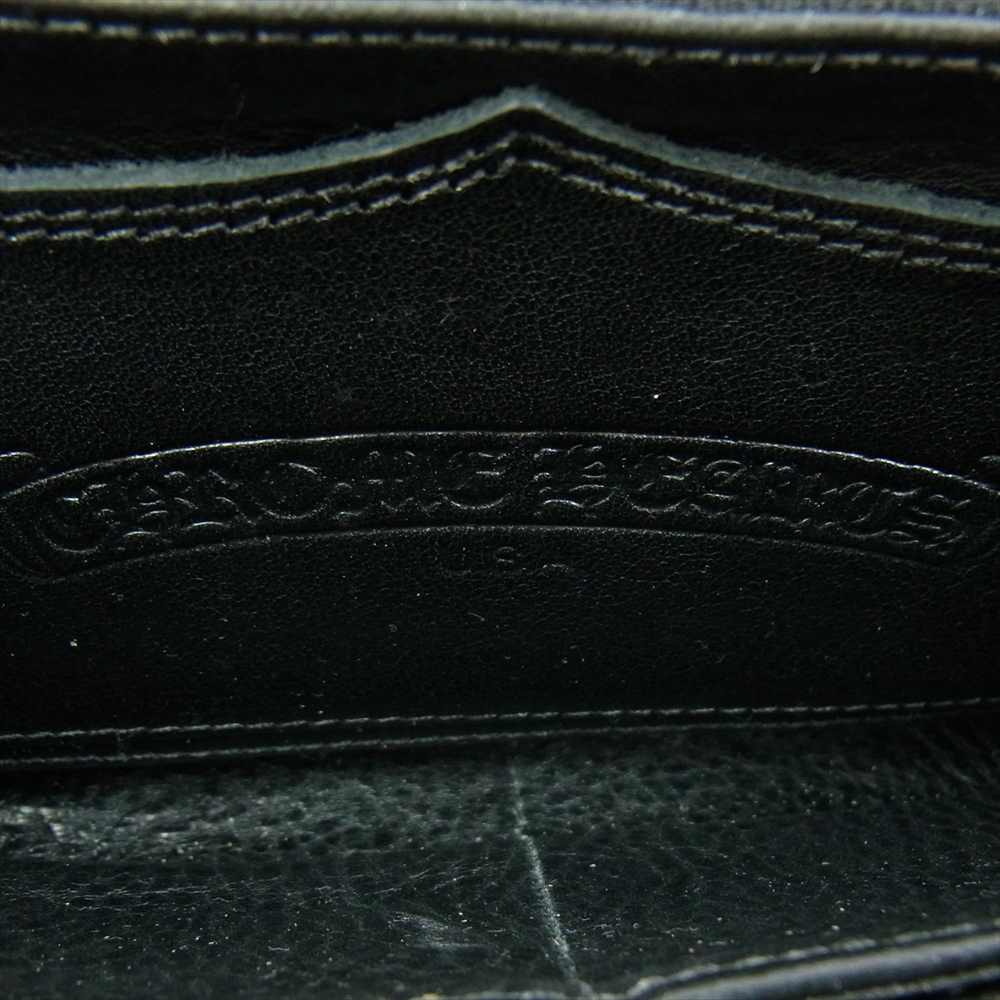 CHROME HEARTS クロムハーツ（原本無） REC F ZIP QUILTED セメタリークロス キルティング デストロイレザー レザー ジップ ウォレット 長財布 ダークブラウン系【中古】