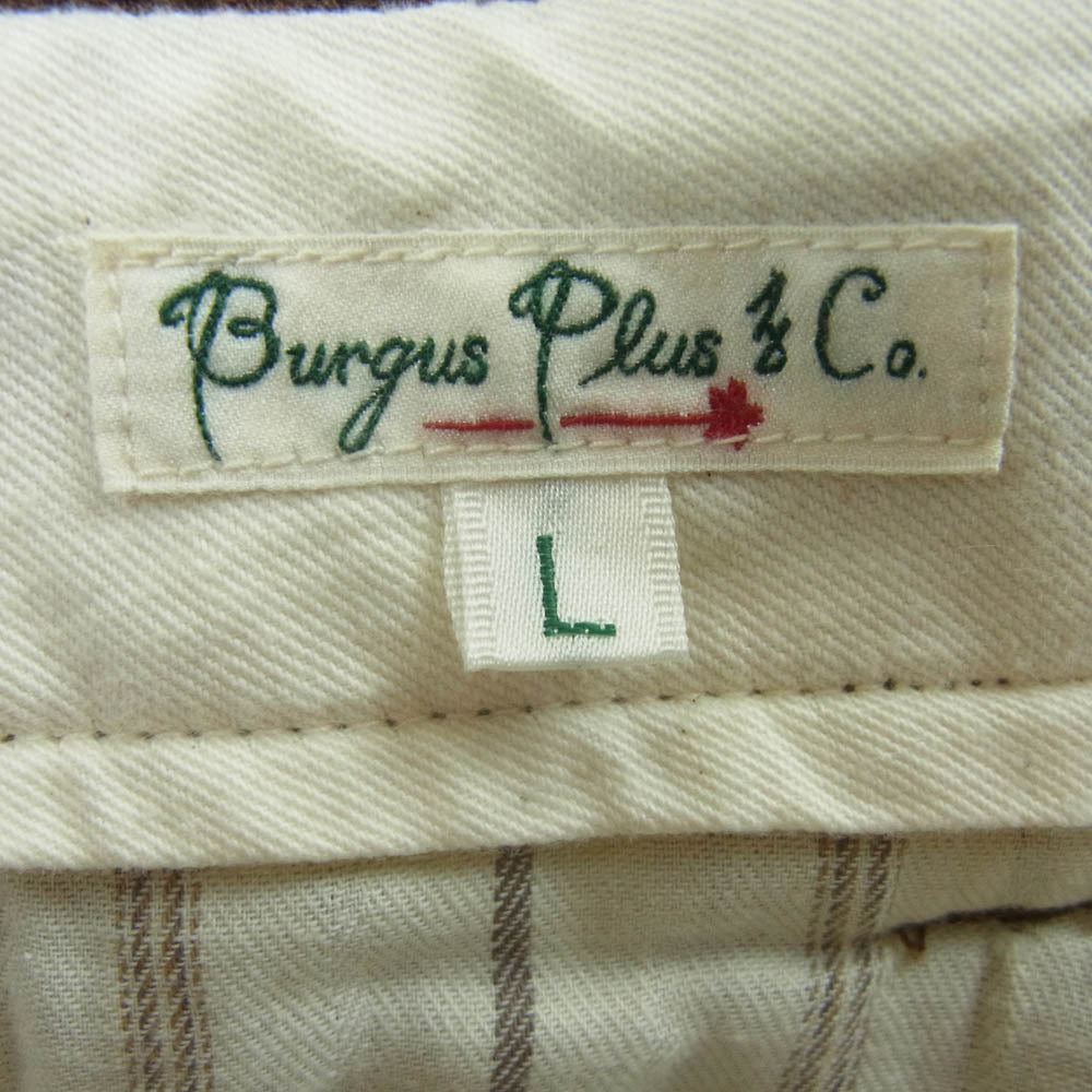 BURGUS PLUS バーガスプラス テーパード コーデュロイ パンツ 日本製 ブラウン系 L【中古】