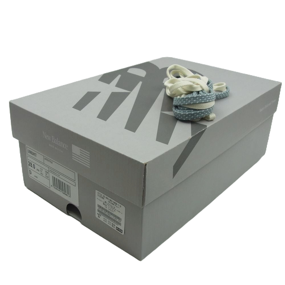 NEW BALANCE ニューバランス U992KT × KITH 992 USA製 Aegean Blue Shadow Gray キス エーゲブルー シャドウグレー ローカット スニーカー グレー系 28cm【新古品】【未使用】【中古】