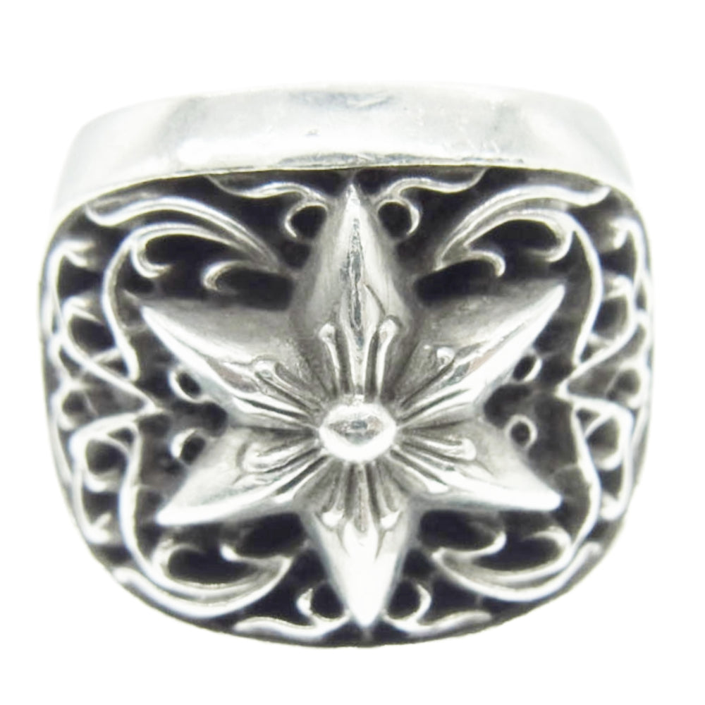 CHROME HEARTS クロムハーツ（原本無） GALF購入証明書付 CLASSIC OVAL STAR クラシック オーバル スター リング シルバー系 20号【中古】