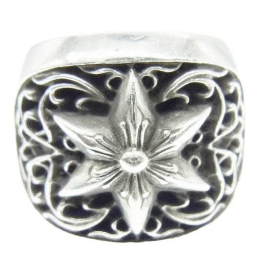 CHROME HEARTS クロムハーツ（原本無） GALF購入証明書付 CLASSIC OVAL STAR クラシック オーバル スター リング シルバー系 20号【中古】