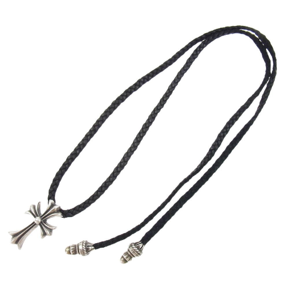 CHROME HEARTS クロムハーツ（原本無） CH CRS SML BC スモール CHクロス レザーブレイド Wボロチップ ネックレス シルバー系 ブラック系【中古】