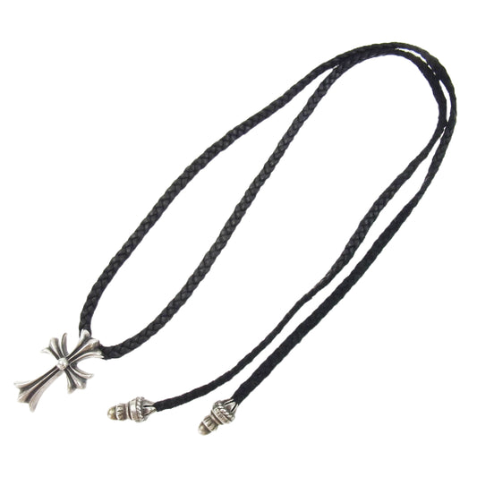 CHROME HEARTS クロムハーツ（原本無） CH CRS SML BC スモール CHクロス レザーブレイド Wボロチップ ネックレス シルバー系 ブラック系【中古】
