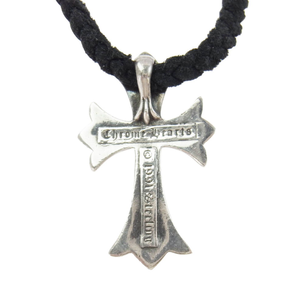 CHROME HEARTS クロムハーツ（原本無） CH CRS SML BC スモール CHクロス レザーブレイド Wボロチップ ネックレス シルバー系 ブラック系【中古】