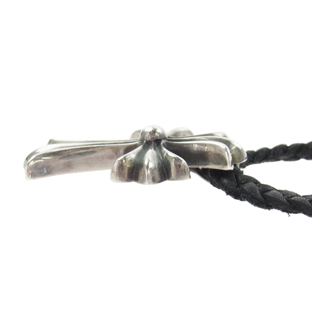 CHROME HEARTS クロムハーツ（原本無） CH CRS SML BC スモール CHクロス レザーブレイド Wボロチップ ネックレス シルバー系 ブラック系【中古】