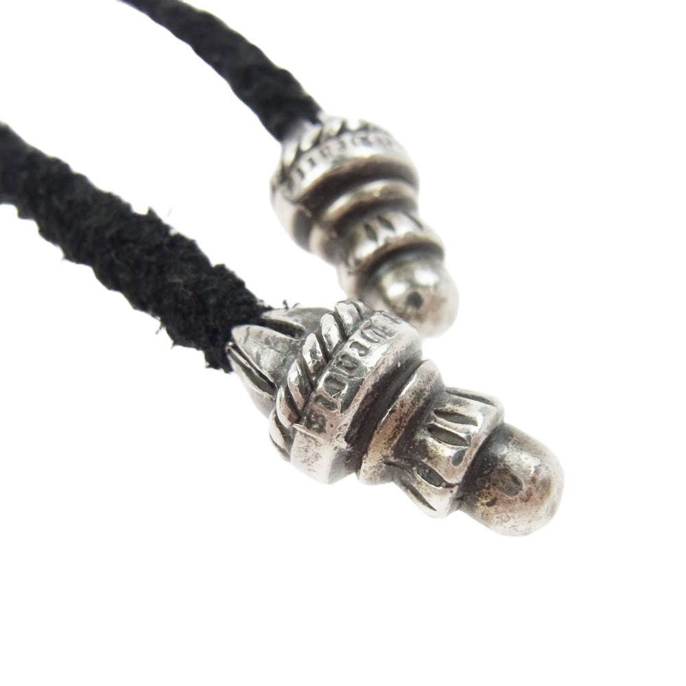 CHROME HEARTS クロムハーツ（原本無） CH CRS SML BC スモール CHクロス レザーブレイド Wボロチップ ネックレス シルバー系 ブラック系【中古】