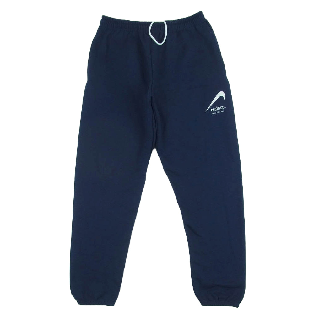 エタヴァープ Reverse Etavirp pants ロゴ刺繍 スウェット パンツ ホンジュラス製 ネイビー系 M【中古】