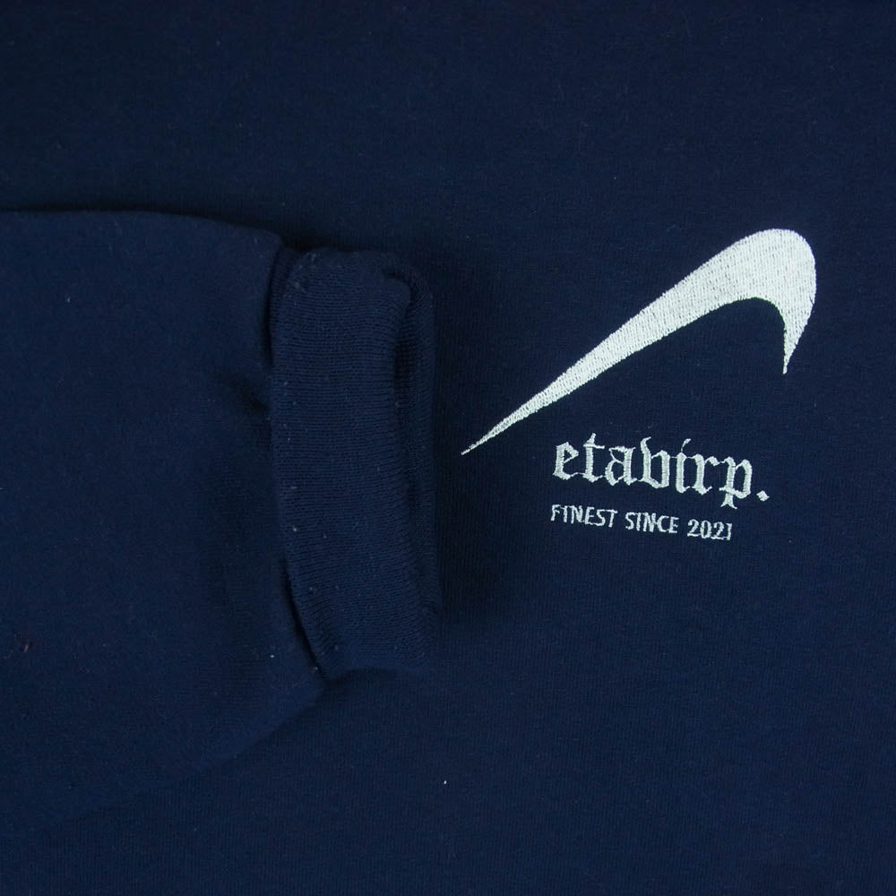 エタヴァープ Reverse Crew ロゴ刺繍 クルーネック スウェット トレーナー ホンジュラス製 ネイビー系 M【中古】