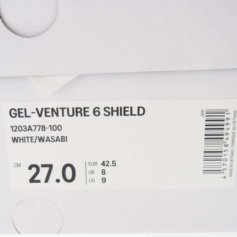 asics アシックス 1203A778 ×Hidden NY Gel-Venture 6 Shield White Wasabi ヒドゥン ニューヨーク ゲルベンチャー6 シールド スニーカー ホワイト系 グリーン系 27cm【極上美品】【中古】