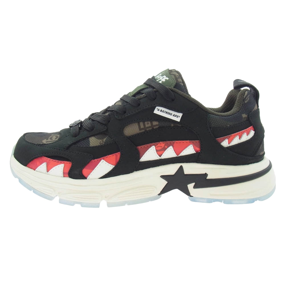 A BATHING APE アベイシングエイプ BAPE X CLOT SHARK STA クロット シャーク スター スニーカー ブラック系 26.5cm【美品】【中古】