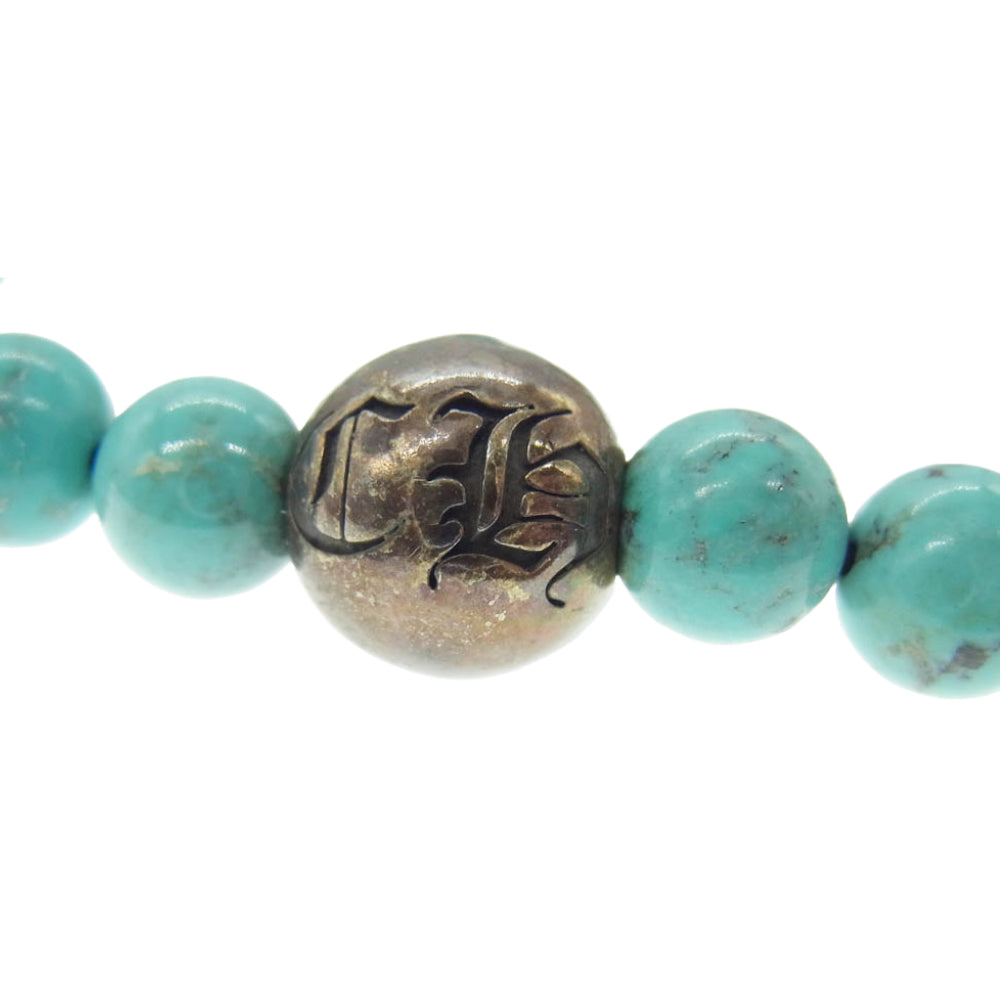 CHROME HEARTS クロムハーツ（原本有） BEAD25 8mm ターコイズ ビーズ ブレスレット ライトブルー系【中古】