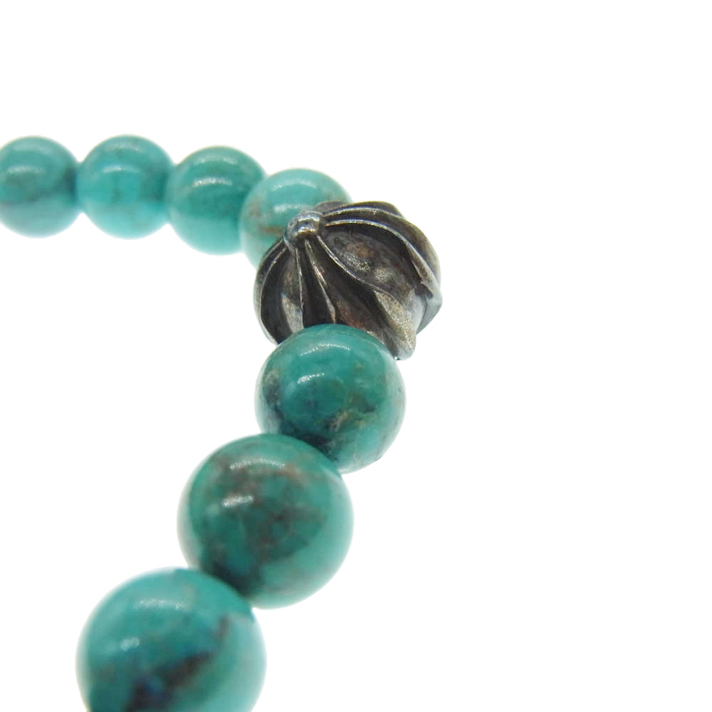 CHROME HEARTS クロムハーツ（原本有） BEAD25 8mm ターコイズ ビーズ ブレスレット ライトブルー系【中古】