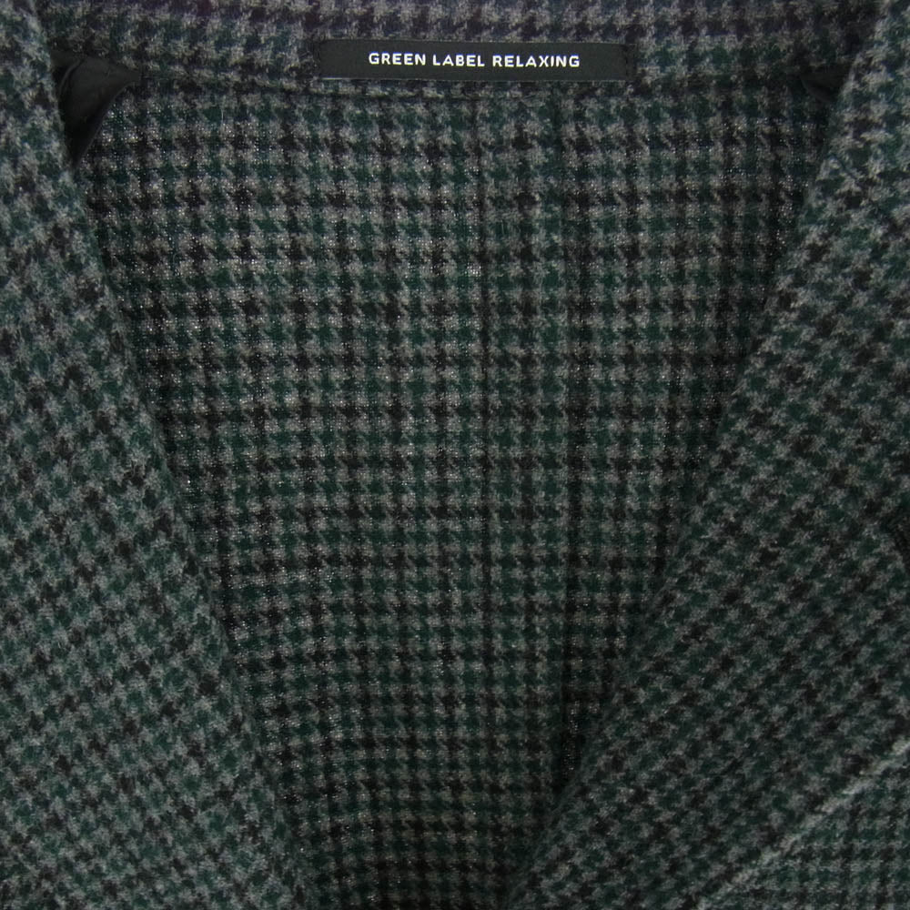 UNITED ARROWS ユナイテッドアローズ 3122-145-1416 green label relaxing テーラード ジャケット 千鳥格子 ツイード グレー系 グリーン系 44【中古】