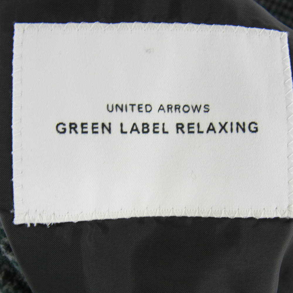 UNITED ARROWS ユナイテッドアローズ 3122-145-1416 green label relaxing テーラード ジャケット 千鳥格子 ツイード グレー系 グリーン系 44【中古】