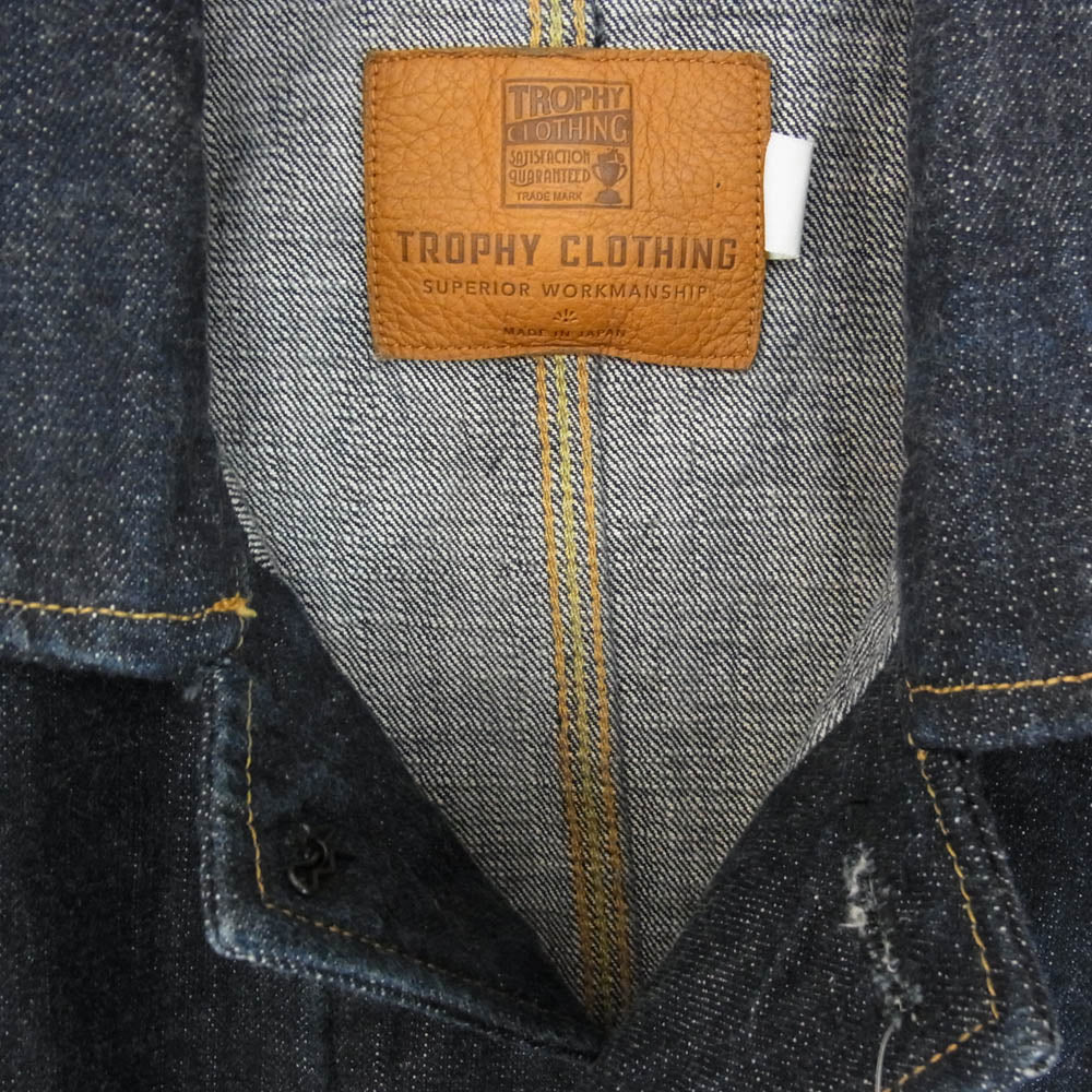 トロフィークロージング Dirt Denim Coverall ダート デニム カバーオール ジャケット 14.5oz セルビッチデニム インディゴブルー系 40【中古】