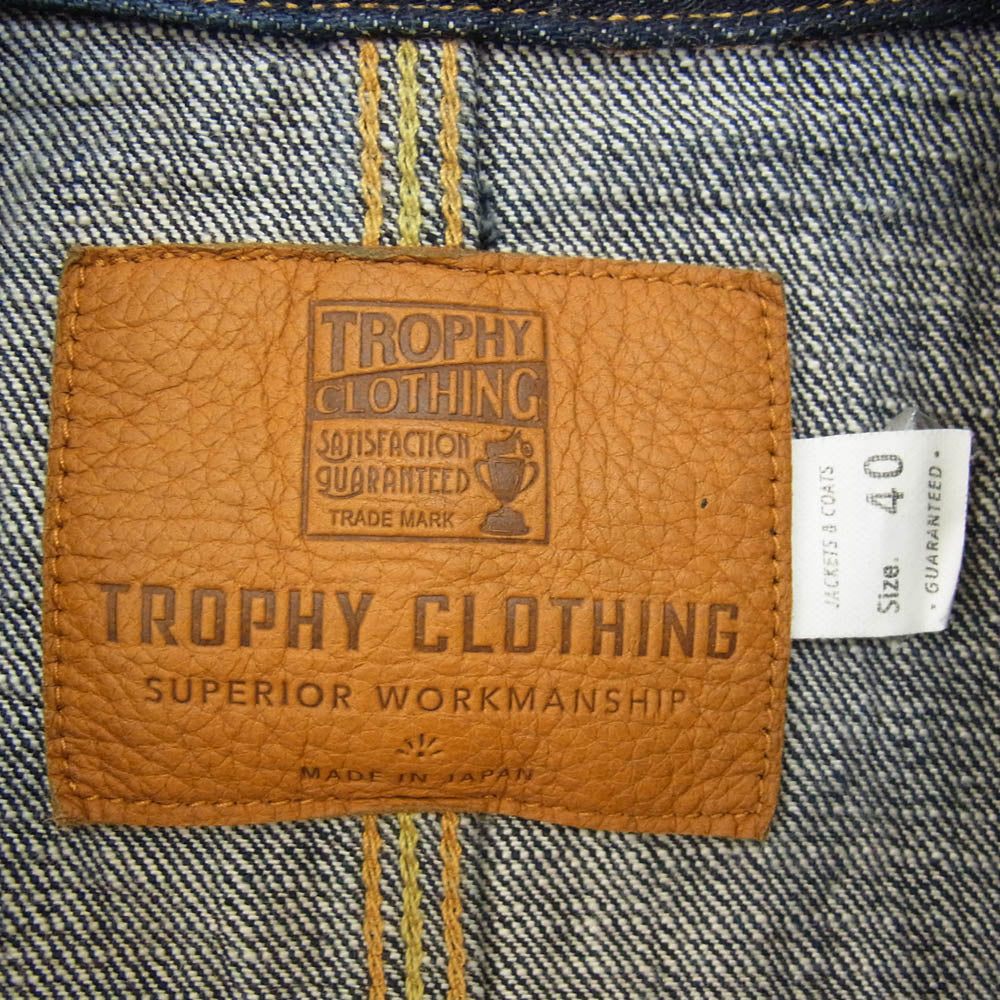 トロフィークロージング Dirt Denim Coverall ダート デニム カバーオール ジャケット 14.5oz セルビッチデニム インディゴブルー系 40【中古】