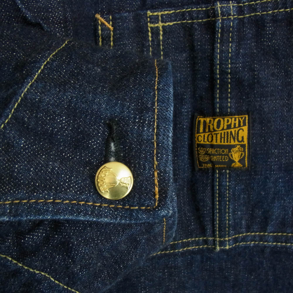 トロフィークロージング Dirt Denim Coverall ダート デニム カバーオール ジャケット 14.5oz セルビッチデニム インディゴブルー系 40【中古】
