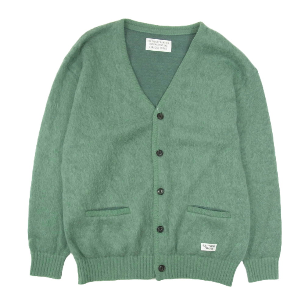 WACKO MARIA ワコマリア 22AW 22FW-WMK-KN06 MOHAIR CARDIGAN モヘア カーディガン グリーン系 XL【中古】