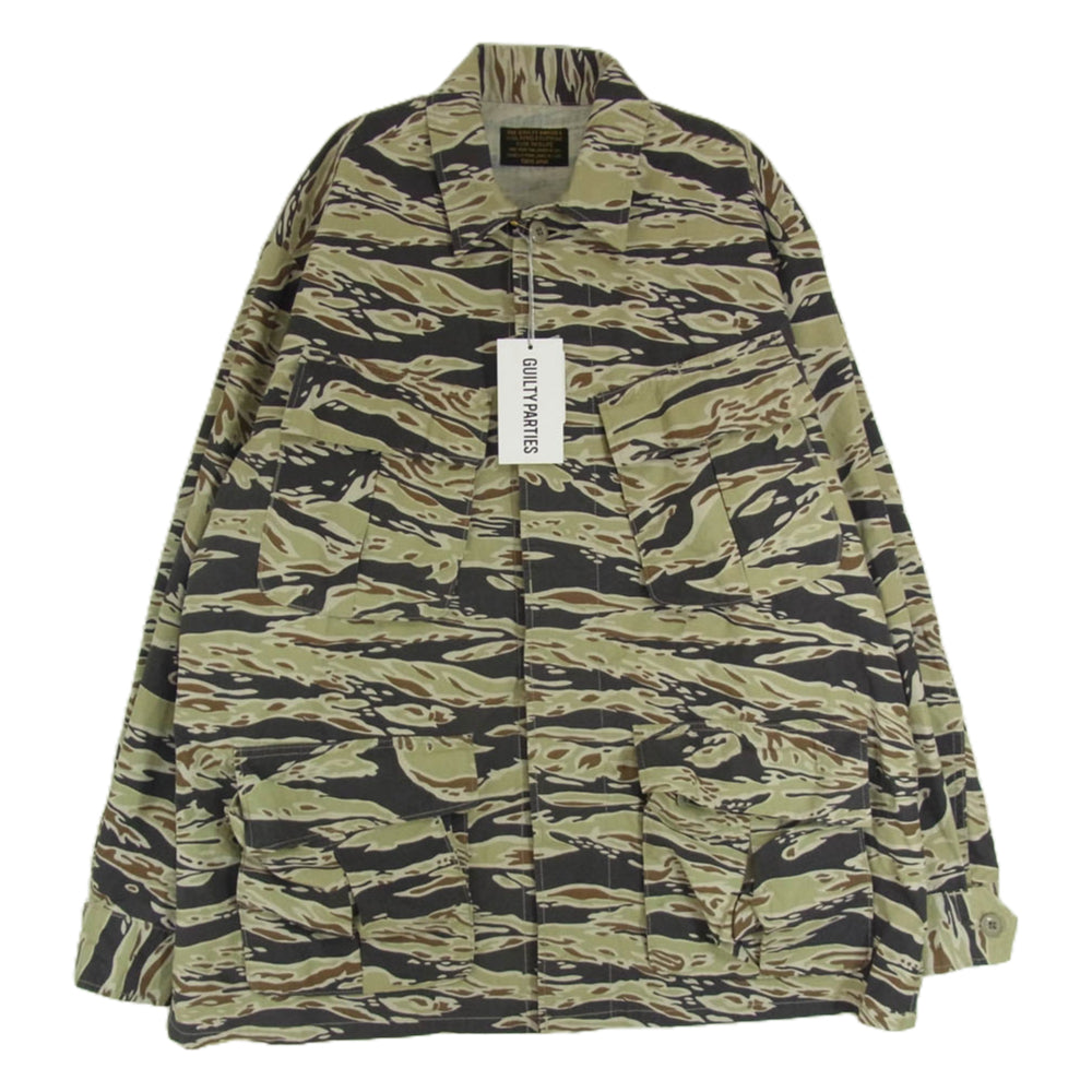 WACKO MARIA ワコマリア 25SS-WMO-ML07 TIGER CAMO FATIGUE JACKET タイガー カモ ミリタリー ジャケット カーキ系 L【美品】【中古】