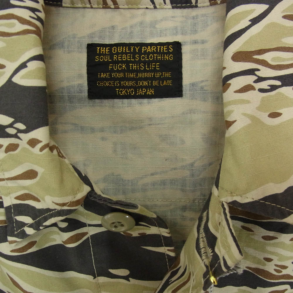 WACKO MARIA ワコマリア 25SS-WMO-ML07 TIGER CAMO FATIGUE JACKET タイガー カモ ミリタリー ジャケット カーキ系 L【美品】【中古】