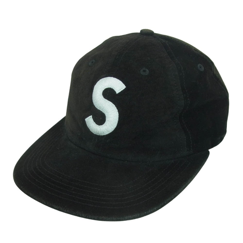 Supreme シュプリーム 16aw uede S Logo 6-Panel スエード ロゴ キャップ アメリカ製 ブラック系【中古】