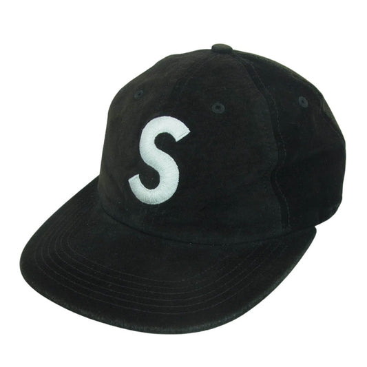 Supreme シュプリーム 16aw uede S Logo 6-Panel スエード ロゴ キャップ アメリカ製 ブラック系【中古】