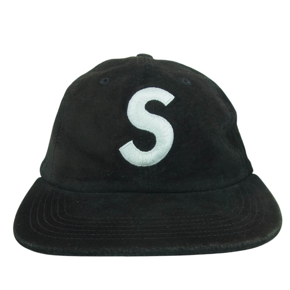 Supreme シュプリーム 16aw uede S Logo 6-Panel スエード ロゴ キャップ アメリカ製 ブラック系【中古】