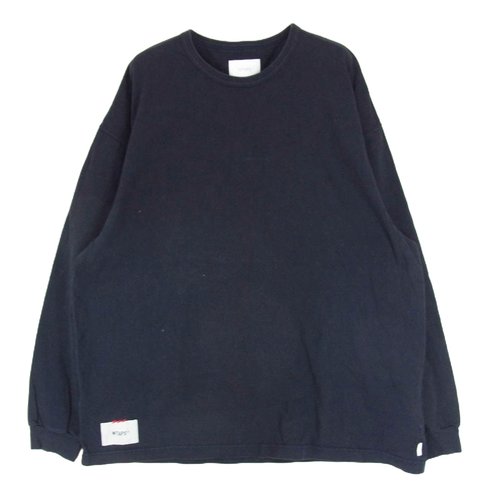 WTAPS ダブルタップス 231ATDT-CSM11 Design 02 LS Cotton Dsqd Navy デザイン 02 LS コットン 長袖 Tシャツ ネイビー系 X03【中古】