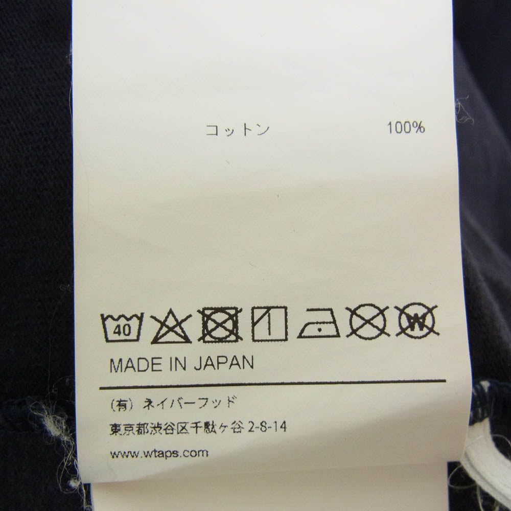 WTAPS ダブルタップス 231ATDT-CSM11 Design 02 LS Cotton Dsqd Navy デザイン 02 LS コットン 長袖 Tシャツ ネイビー系 X03【中古】