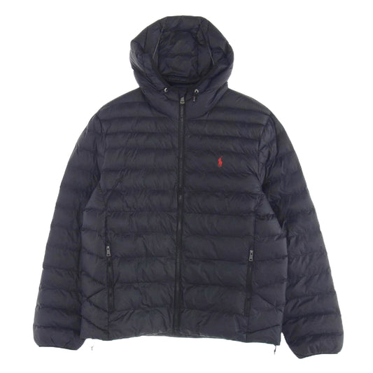 POLO RALPH LAUREN ポロ・ラルフローレン Packable Jacket パッカブル フーデット 中綿ジャケット ダークネイビー系 L【美品】【中古】