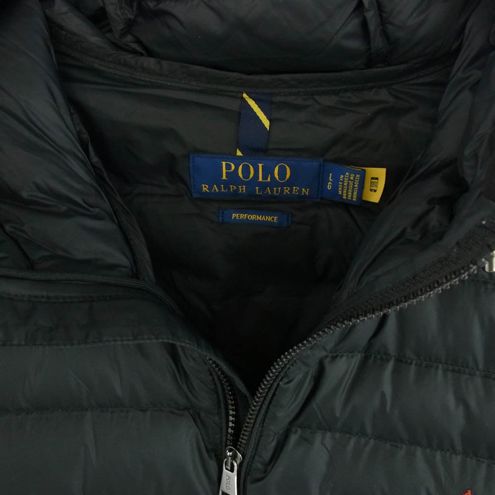 POLO RALPH LAUREN ポロ・ラルフローレン Packable Jacket パッカブル フーデット 中綿ジャケット ダークネイビー系 L【美品】【中古】