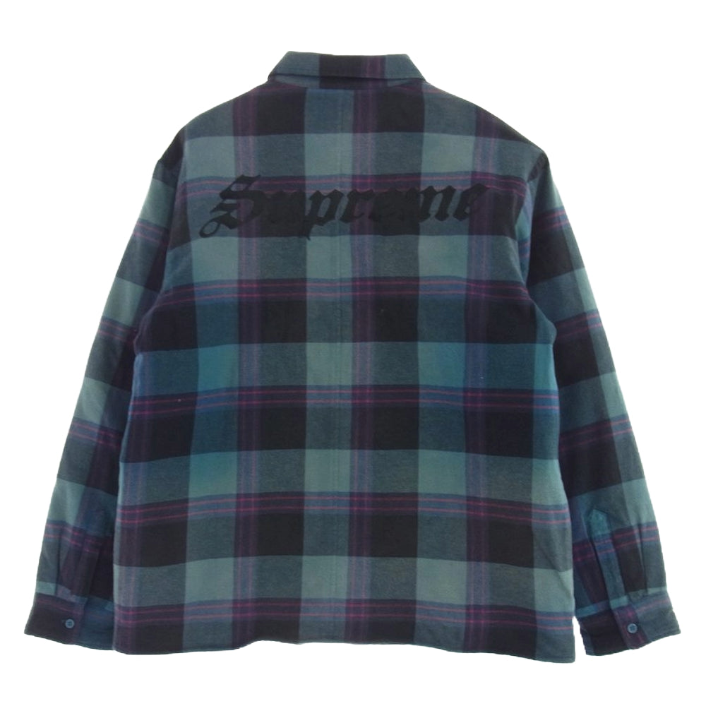 Supreme シュプリーム 20AW Quilted Flannel Shirt 裏地キルティング チェック ネル シャツ ブルー系【中古】