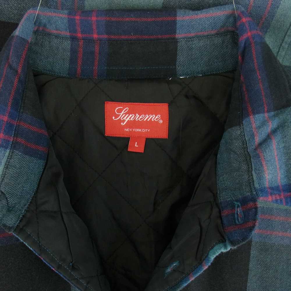 Supreme シュプリーム 20AW Quilted Flannel Shirt 裏地キルティング チェック ネル シャツ ブルー系【中古】