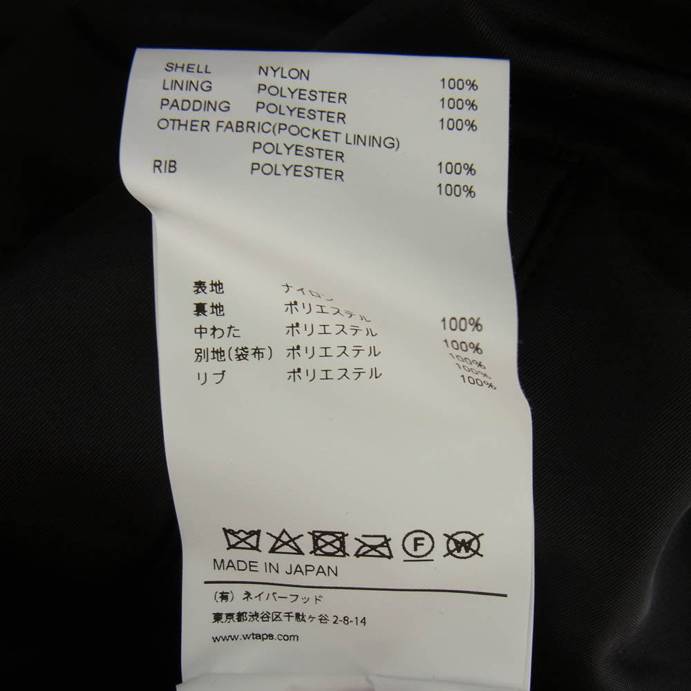 WTAPS ダブルタップス 23SS 231TQDT-JKM01 TEAM JACKET NYLON TWILL チーム ジャケット ナイロン ツイル ブラック系 03【新古品】【未使用】【中古】