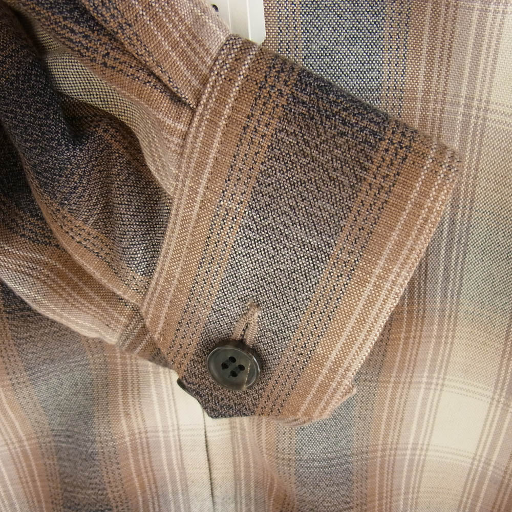 WACKO MARIA ワコマリア 24SS 24SS-WMO-BL13 OMBRE CHECK 50'S JACKET オンブレ チェック シャツ ジャケット ベージュ系 M【新古品】【未使用】【中古】
