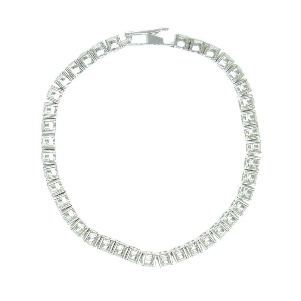 AVALANCHE アバランチ テニス ブレスレット 4ｍｍ 18cm シルバー系【美品】【中古】