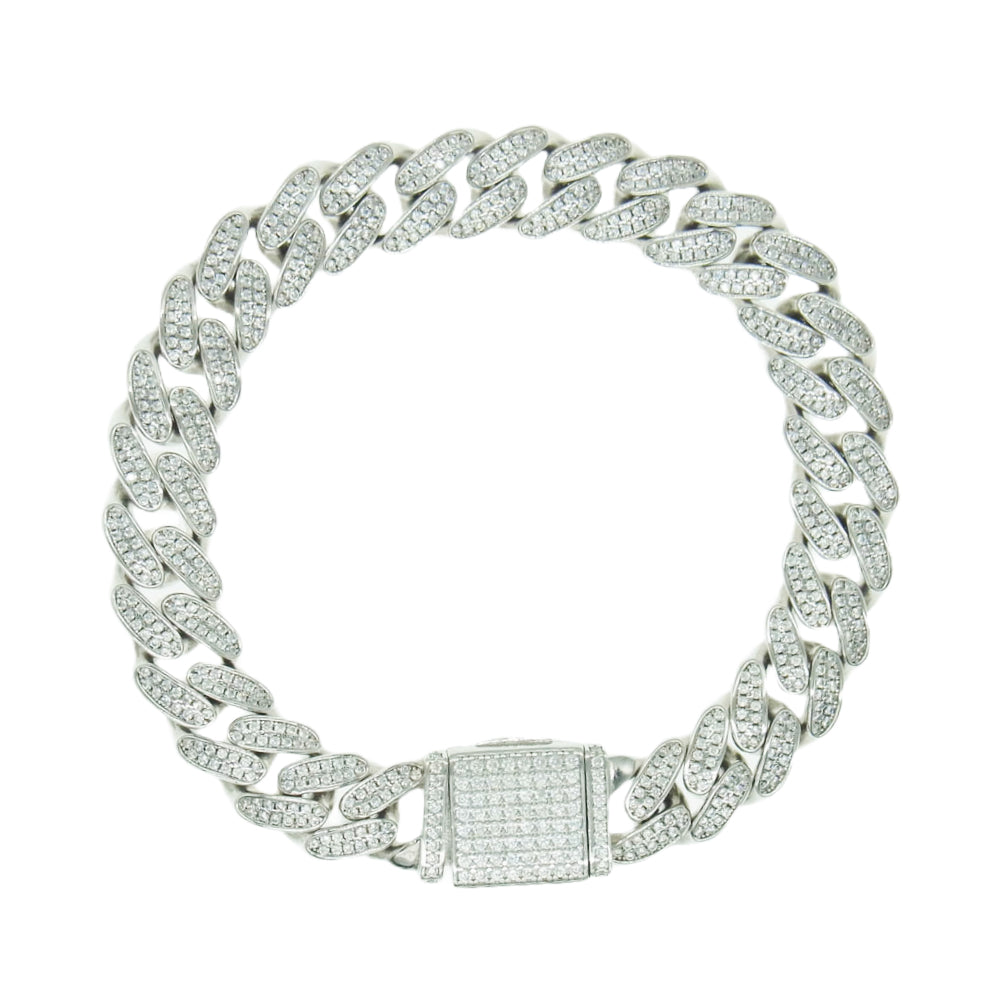 AVALANCHE アバランチ マイアミ ジルコニア ブレスレット 10mm 19cm シルバー系【美品】【中古】