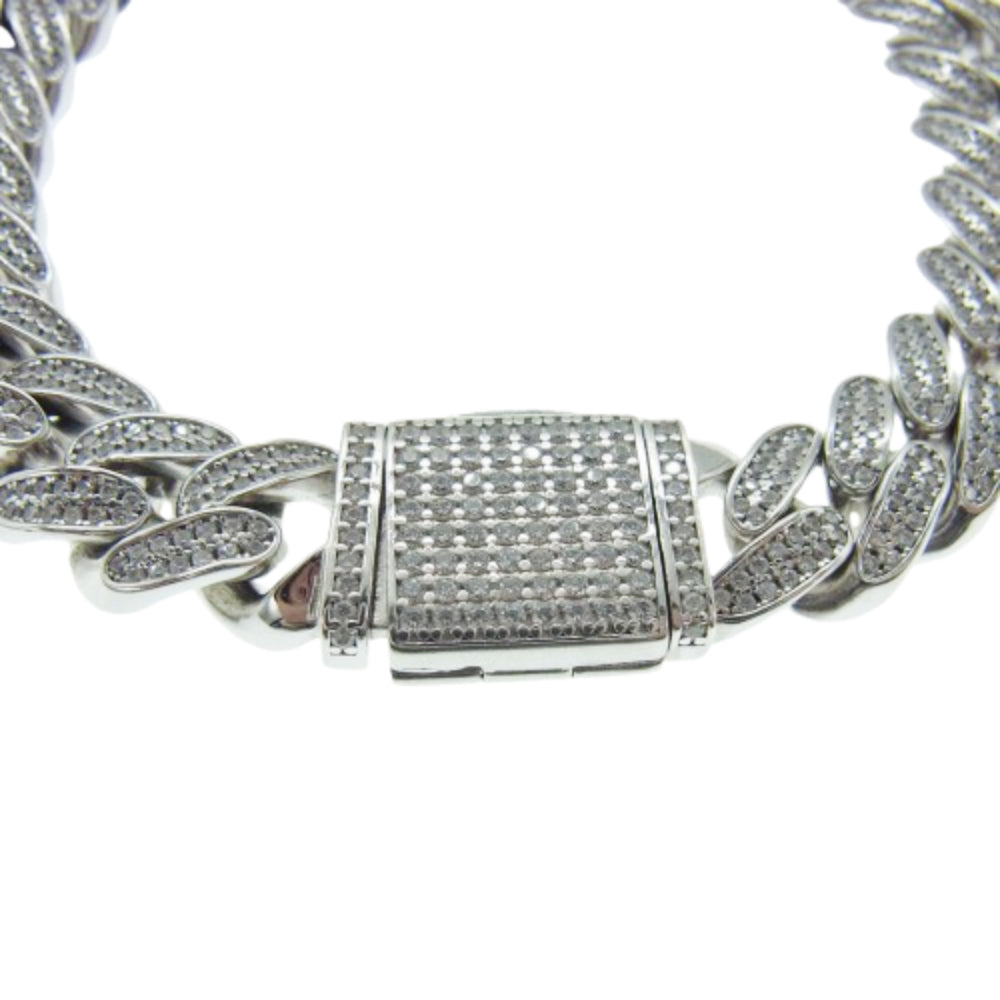 AVALANCHE アバランチ マイアミ ジルコニア ブレスレット 10mm 19cm シルバー系【美品】【中古】