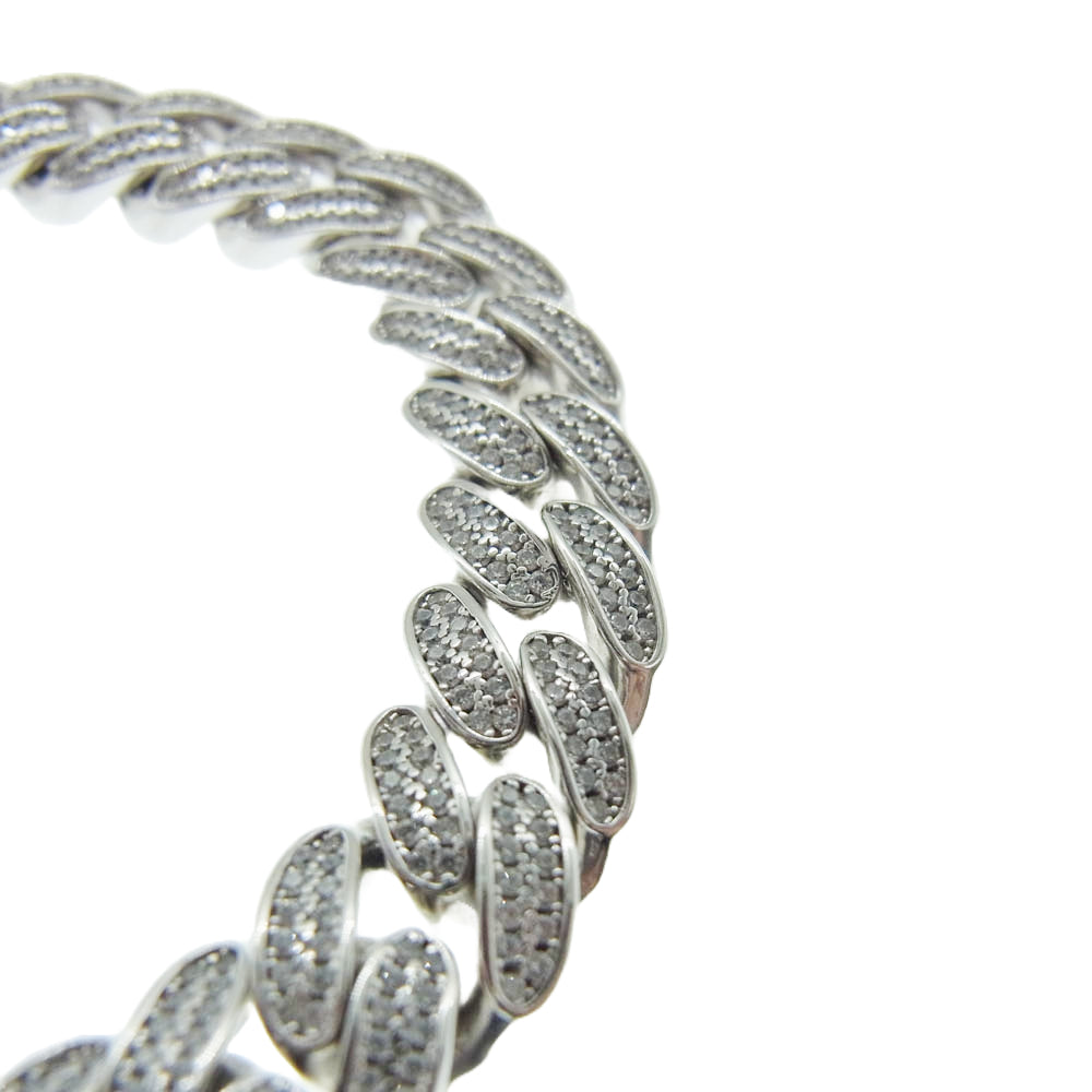 AVALANCHE アバランチ マイアミ ジルコニア ブレスレット 10mm 19cm シルバー系【美品】【中古】