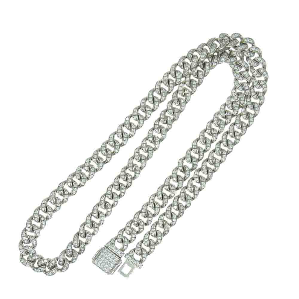 AVALANCHE アバランチ マイアミ ジルコニア ネックレス 7mm 45cm シルバー系【美品】【中古】