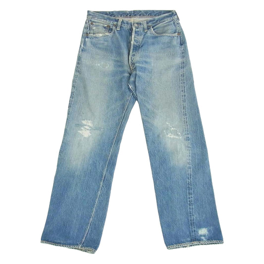 Levi's リーバイス オリジナル 50s 501XX BIGE 紙パッチ ボタン裏刻印無し 鉄製リベット刻印16 オフセット デニムパンツ ライトブルー系 W32インチ程度【中古】