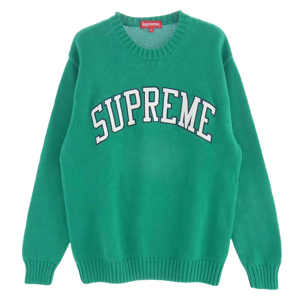 Supreme シュプリーム 16SS Tackle Twill Sweater タックル ツイル セーター クルーネック ニット グリーン系 S【中古】